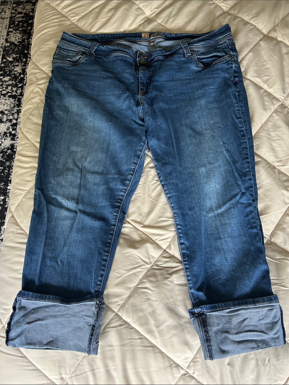 Kut from the kloth jeans Mid Wash Blue Cuffed Ankle Jeans